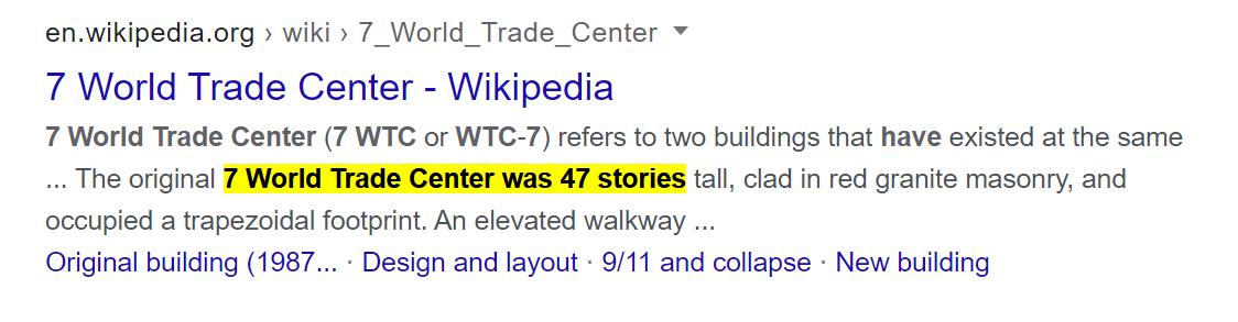 7 World Trade Center (7 WTC or WTC-7) refers to two buildings that have existed at the same ... The original 7 World Trade Center was 47 stories tall, clad in red granite masonry, and occupied a trapezoidal footprint. Pablo Hasel decoded