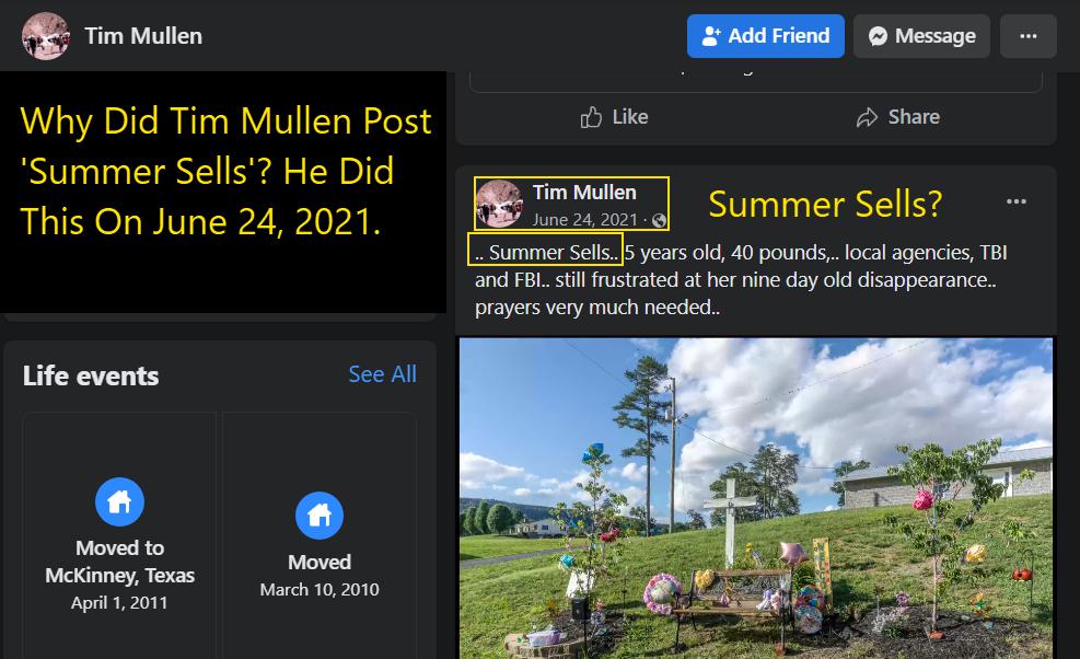 tim mullen summer sells - tim tullen post on facebook 