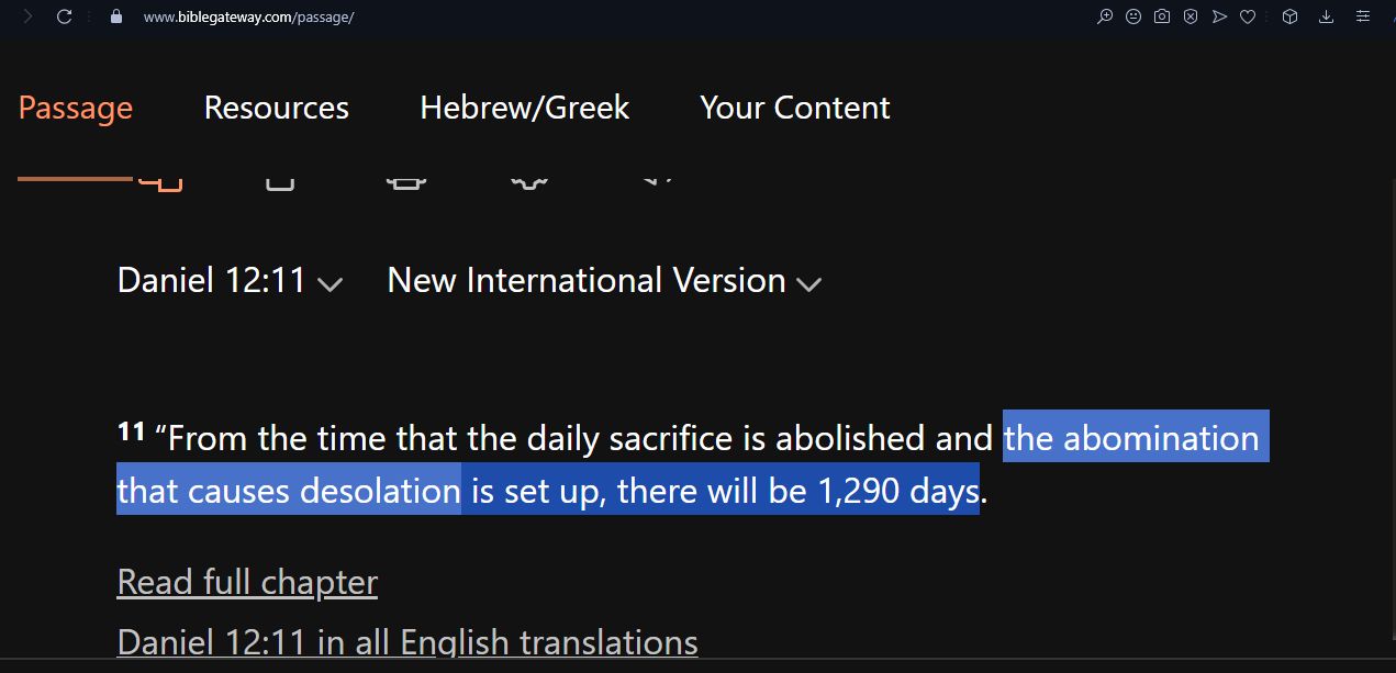September 22, 2023 - Exactly 1290 days after March 11, 2020, mirrors the timeframe of the abomination of desolation.